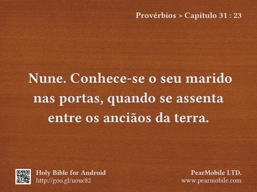 Provérbios, Capítulo 31:23